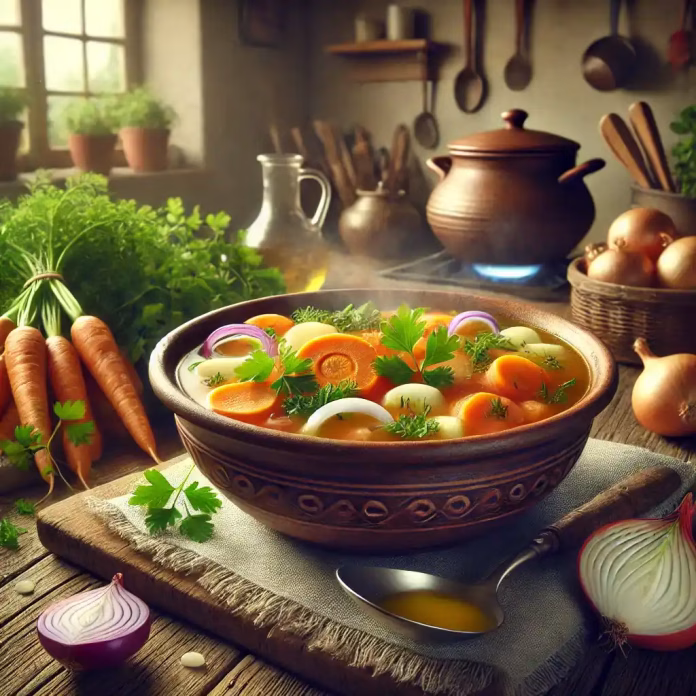 Slăbește cu ciorbă – o porție de ciorbă tradițională românească cu legume și carne, recomandată de nutriționistul Mihaela Bilic.