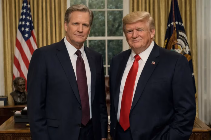 The Comey Rule SkyShowtime Trump și Comey în Biroul Oval